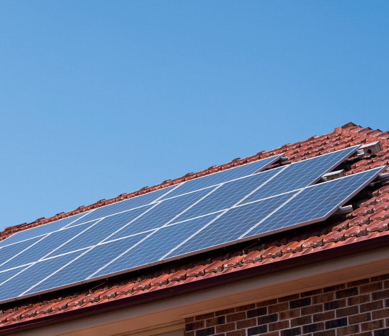 Solar panel fitted to roof